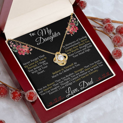 To My Daughter From Dad - My Love for You Is Eternal - Love Knot Necklace