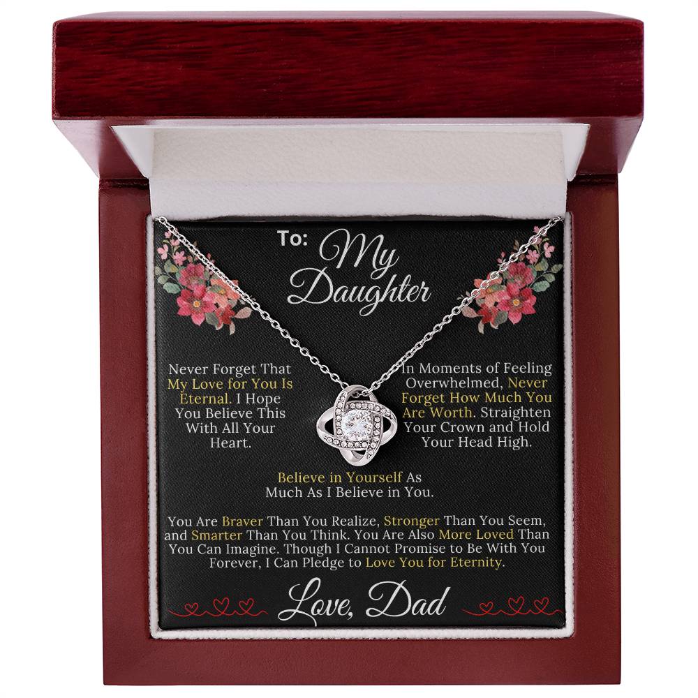 To My Daughter From Dad - My Love for You Is Eternal - Love Knot Necklace