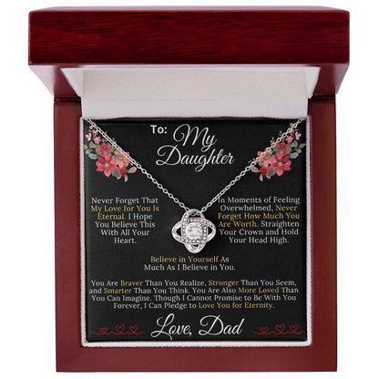 To My Daughter From Dad - My Love for You Is Eternal - Love Knot Necklace