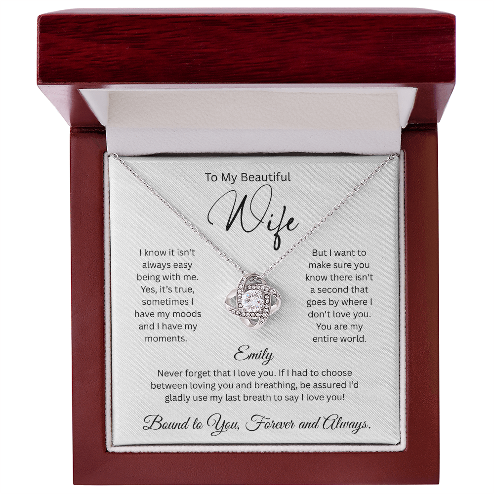 Gorgeous Knot Necklace Pendant with Premium Crystals - Gift for Her