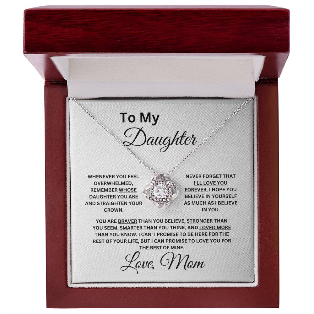 Mom to Daughter - Never Forget I Love You - Love Knot Necklace