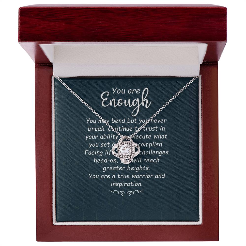 To My Daughter - You Are Enough - Love Knot Necklace
