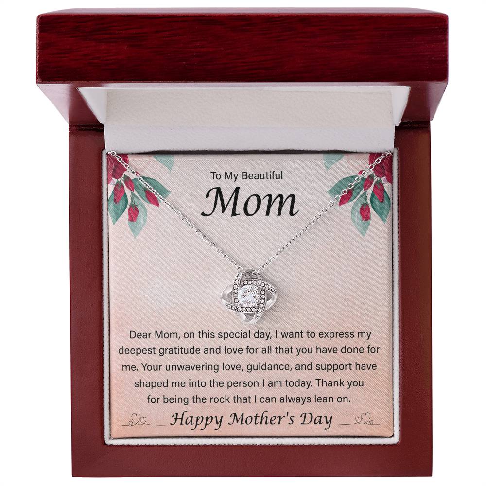 To My Beautiful Mom - Mother's Day - Unbreakable Bond - Love Knot Necklace