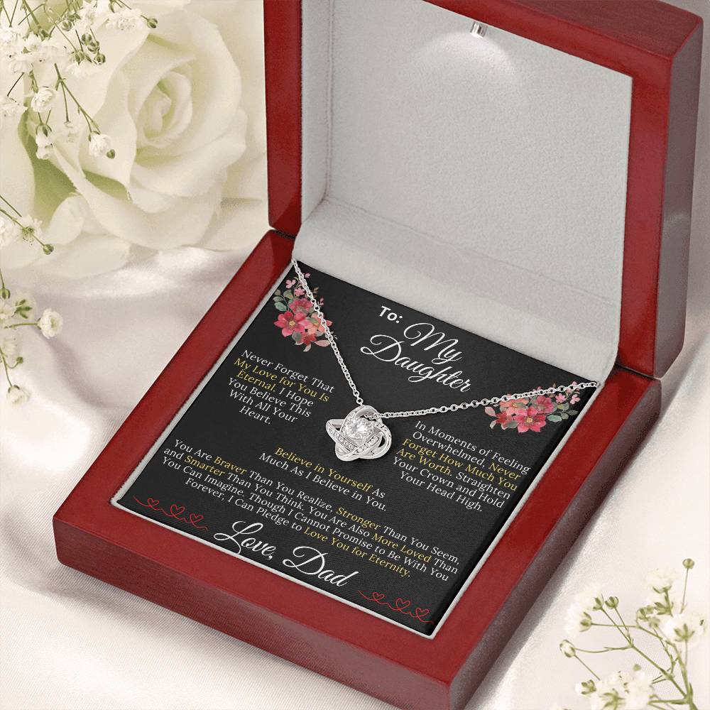 To My Daughter From Dad - My Love for You Is Eternal - Love Knot Necklace