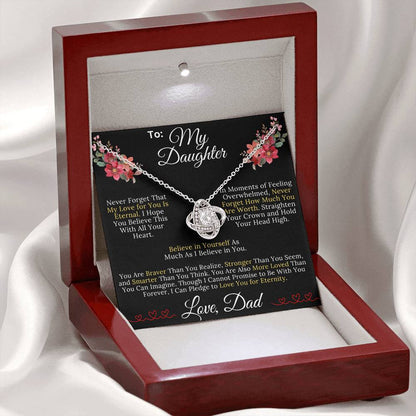 To My Daughter From Dad - My Love for You Is Eternal - Love Knot Necklace