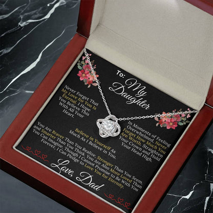 To My Daughter From Dad - My Love for You Is Eternal - Love Knot Necklace