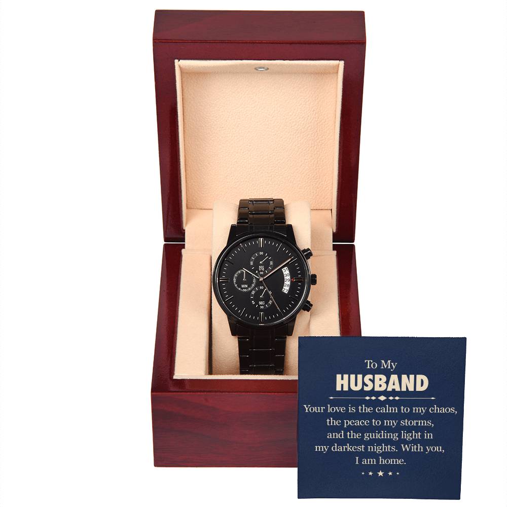 Husband Black Chronograph Watch