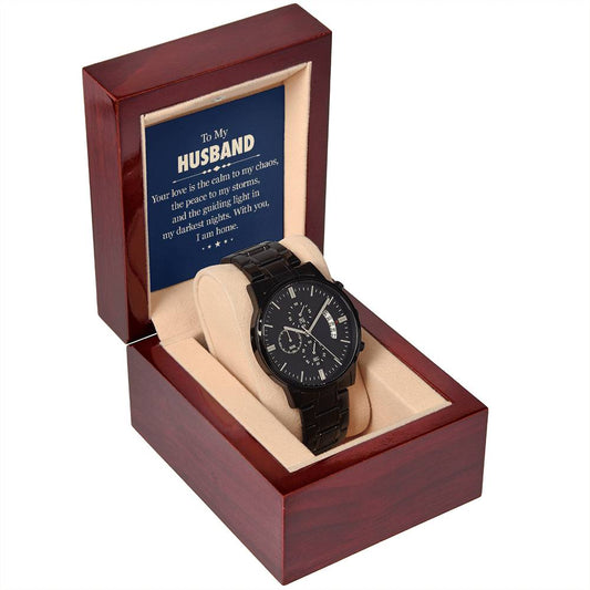 Husband Black Chronograph Watch