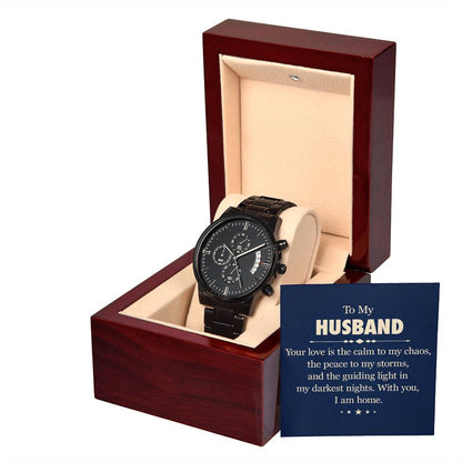 Husband Black Chronograph Watch