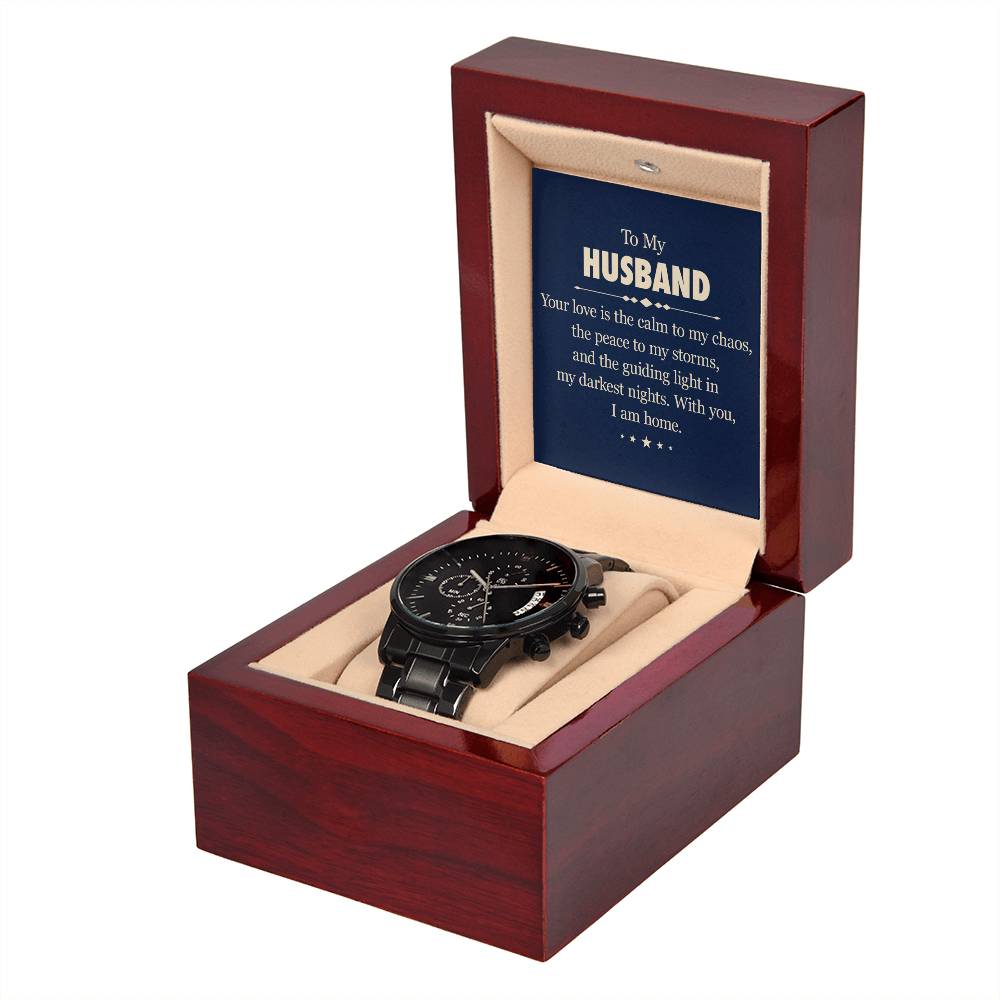 Husband Black Chronograph Watch