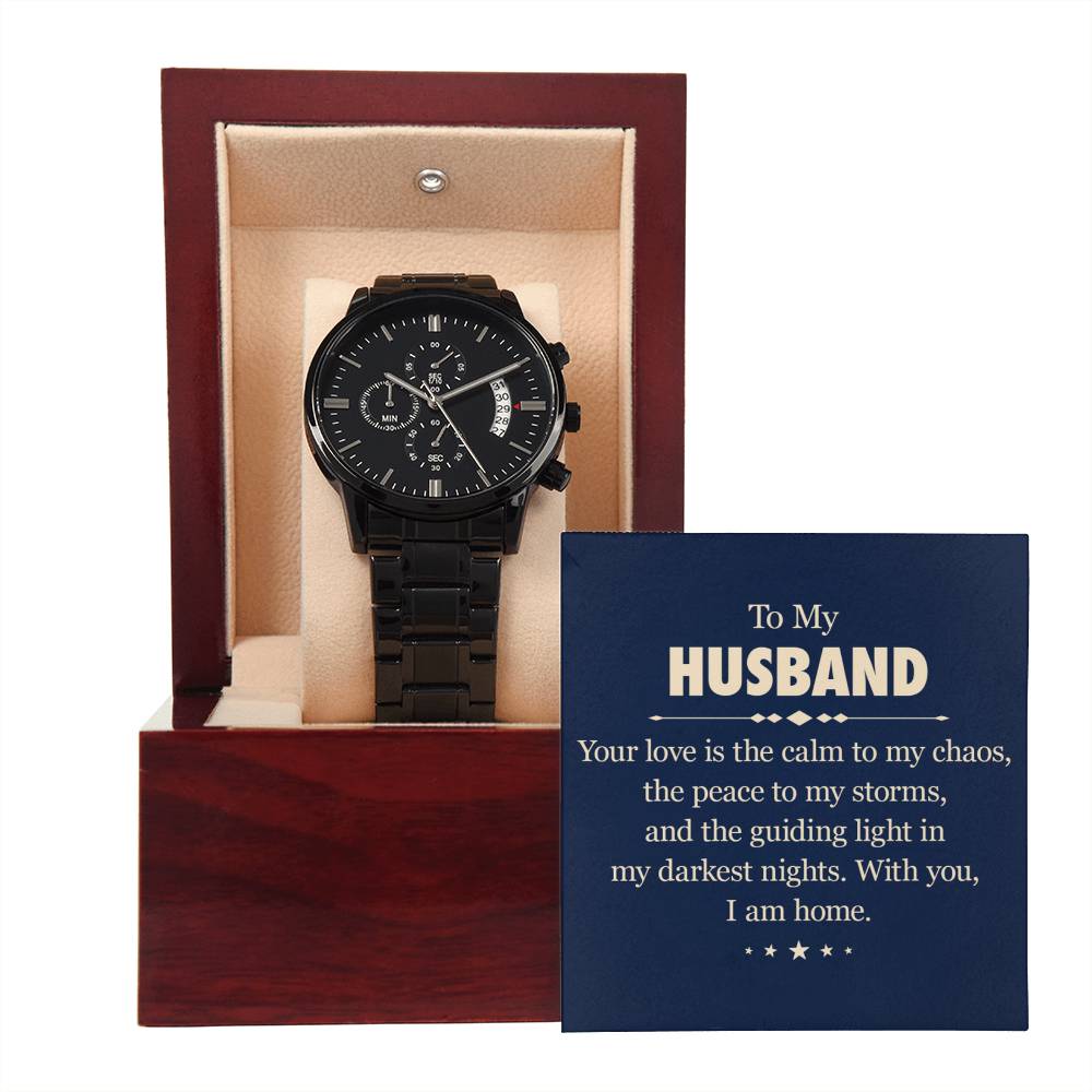 Husband Black Chronograph Watch