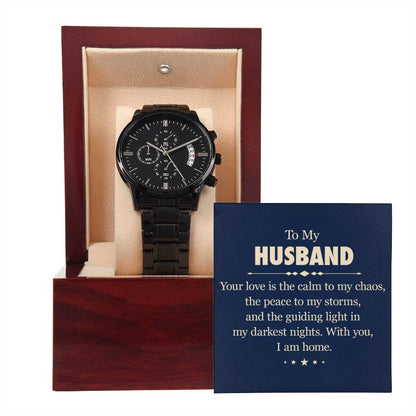 Husband Black Chronograph Watch