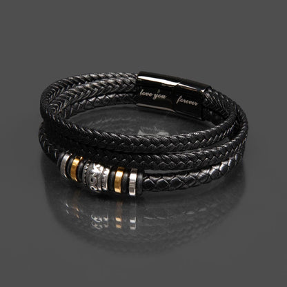 Papa - Lighthouse - Men's Leather Love You Forever Bracelet