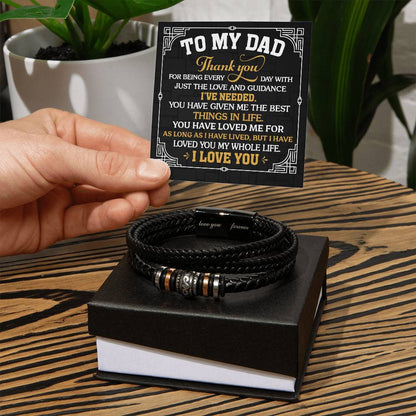 Dad: Thank You! -Men's "Love You Forever" Bracelet