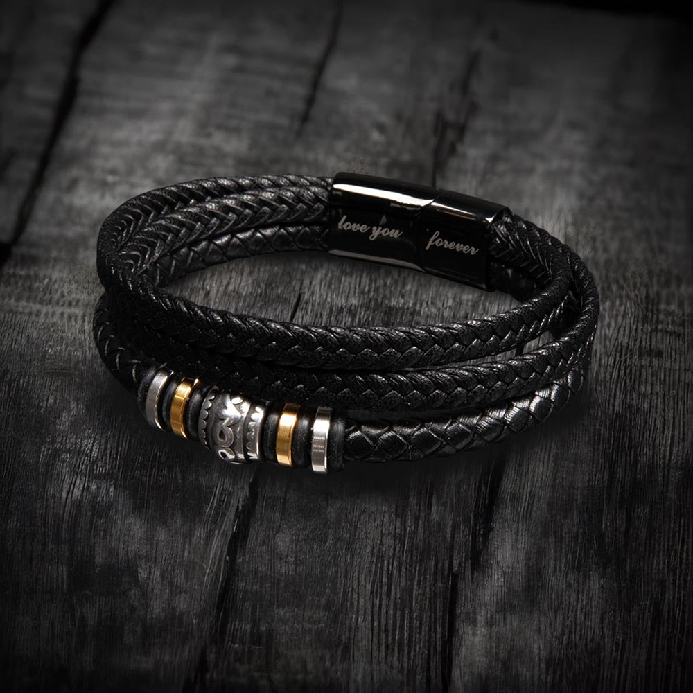 Dad: You Gave Me Wings to Soar - Men's "Love You Forever" Bracelet