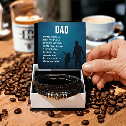 Dad: You Gave Me Wings to Soar - Men's "Love You Forever" Bracelet