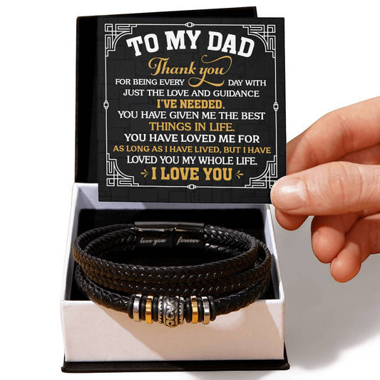 Dad: Thank You! -Men's "Love You Forever" Bracelet