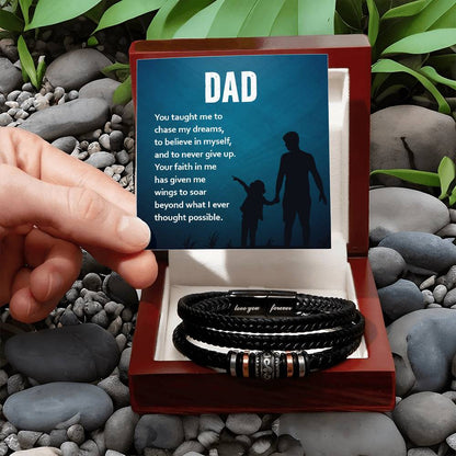 Dad: You Gave Me Wings to Soar - Men's "Love You Forever" Bracelet