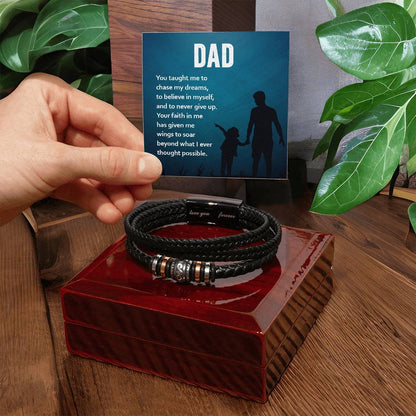 Dad: You Gave Me Wings to Soar - Men's "Love You Forever" Bracelet