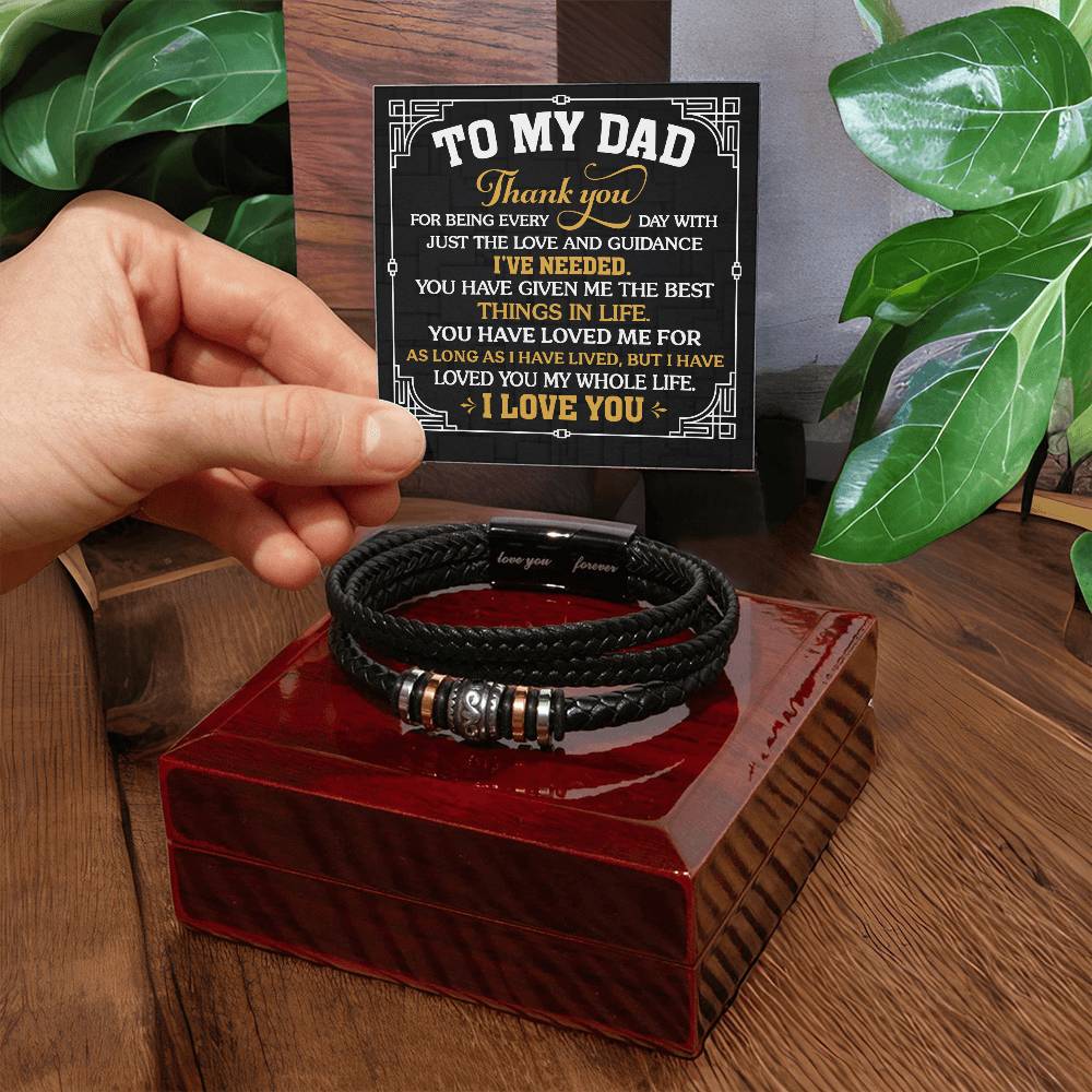 Dad: Thank You! -Men's "Love You Forever" Bracelet