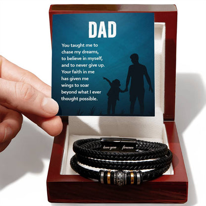 Dad: You Gave Me Wings to Soar - Men's "Love You Forever" Bracelet