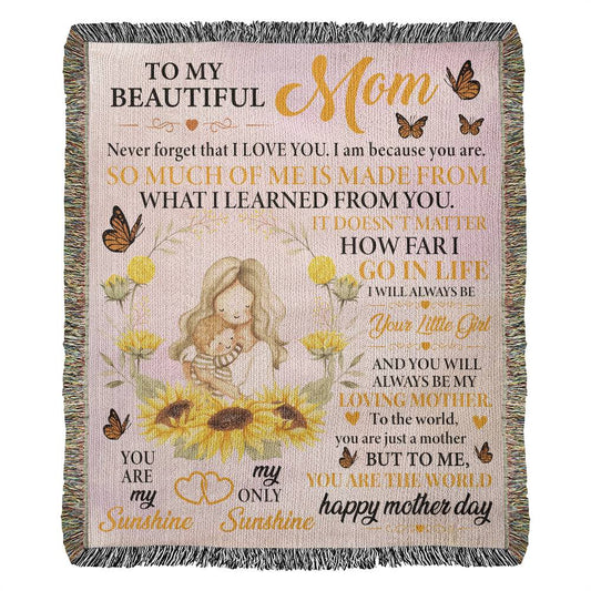 Daughter to Mom: Happy Mother's Day - Cherished Memories with Our Heirloom Woven Blanket!