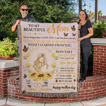 Daughter to Mom: Happy Mother's Day - Cherished Memories with Our Heirloom Woven Blanket!