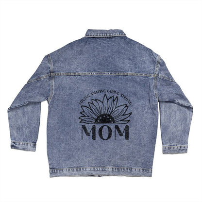 Mom- Unique DTG Oversized Denim: Classic & Personalized