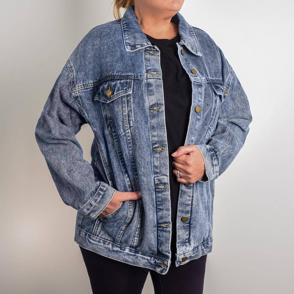 Happy Mother's Day - Chic DTG Oversized Denim: Bold Style & Comfort