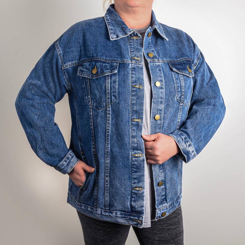 Oversized Women's DTG Denim Jacket- I Have the Best Mom