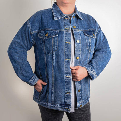 Love You Mom: Oversized Women's DTG Denim Jacket