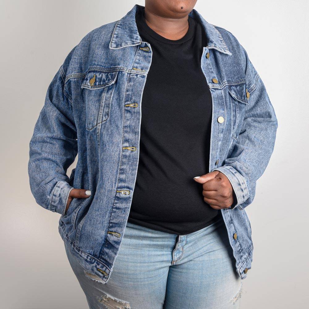 Happy Mother's Day - Chic DTG Oversized Denim: Bold Style & Comfort