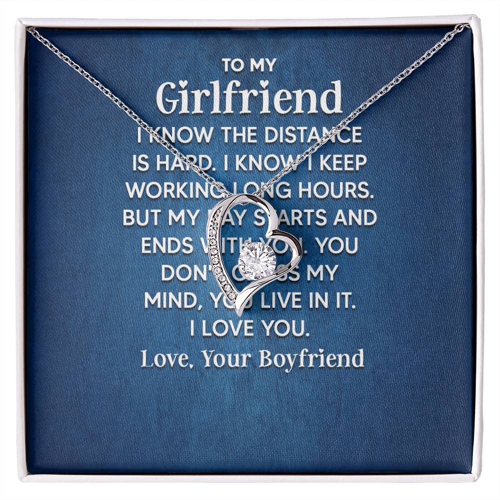 To My Girlfriend - I Know the Distance Is Hard - Forever Love Necklace