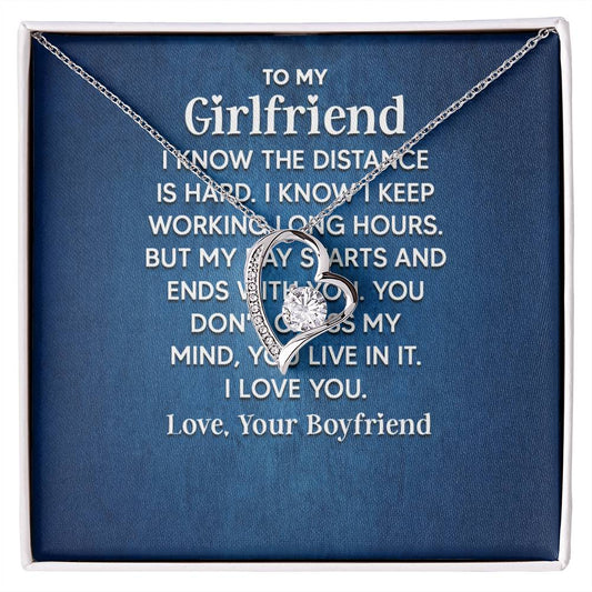 To My Girlfriend - I Know the Distance Is Hard - Forever Love Necklace