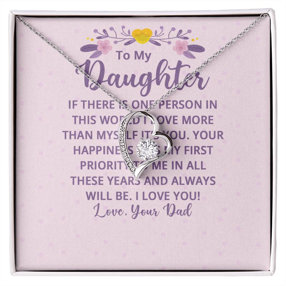 To My Daughter From Dad - If There's a Person I Love More - Forever Love Necklace