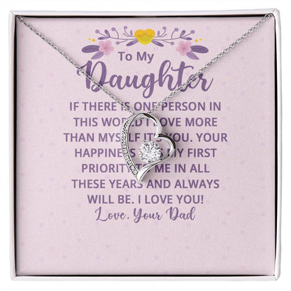 To My Daughter From Dad - If There's a Person I Love More - Forever Love Necklace