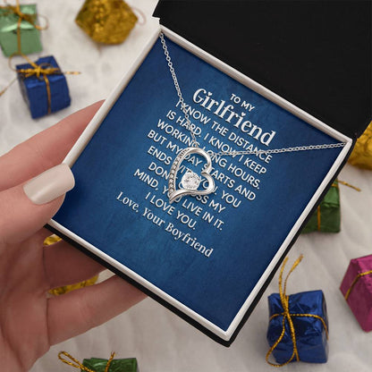 To My Girlfriend - I Know the Distance Is Hard - Forever Love Necklace