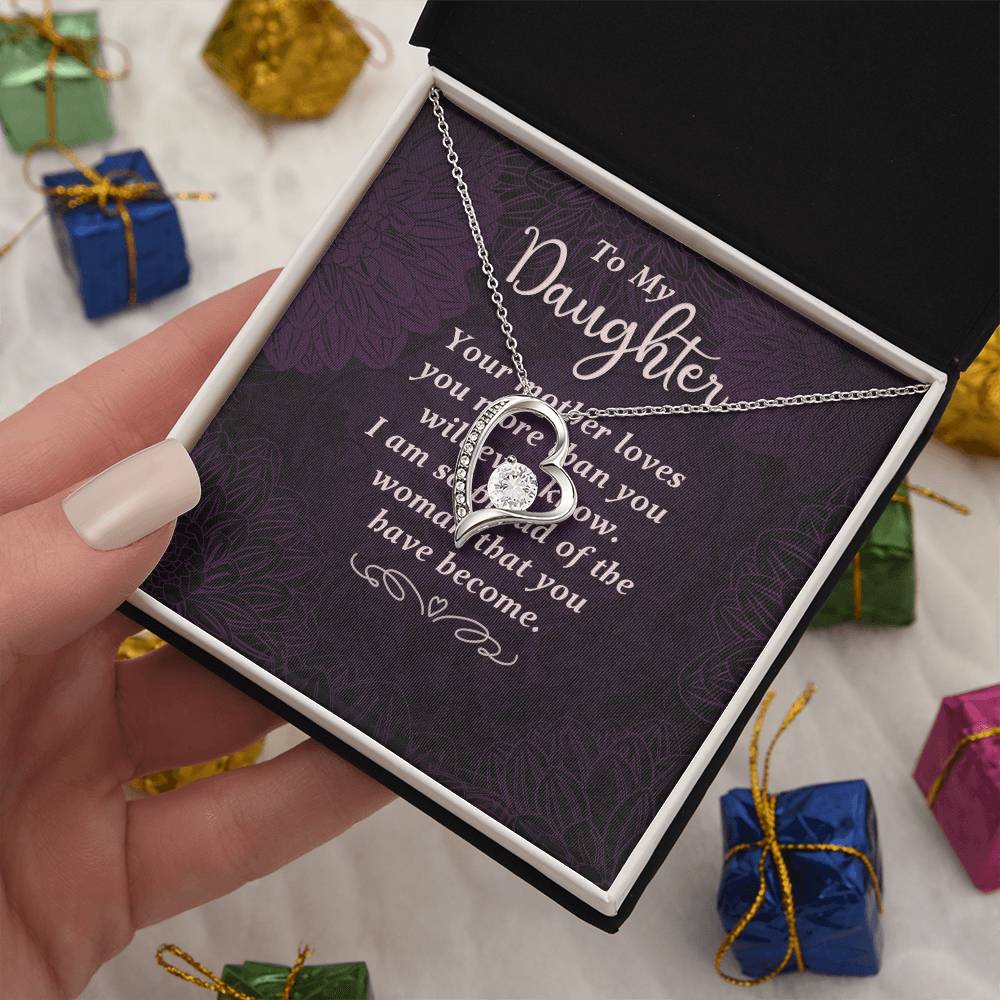 To My Daughter - Your Mother Loves You  - Forever Love Necklace