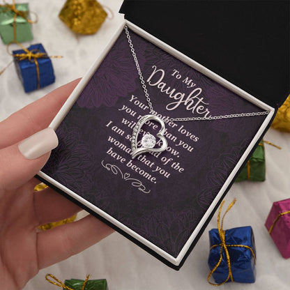 To My Daughter - Your Mother Loves You  - Forever Love Necklace