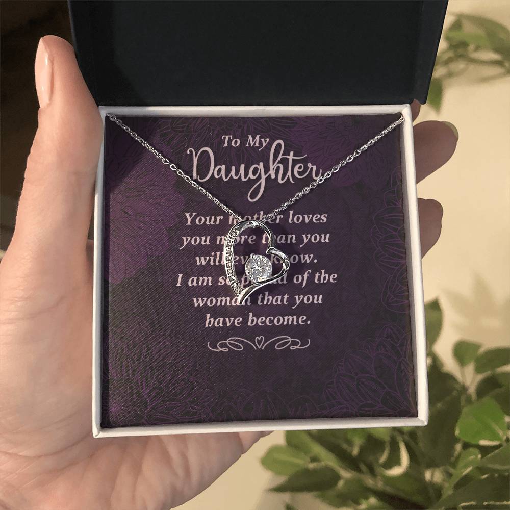 To My Daughter - Your Mother Loves You  - Forever Love Necklace