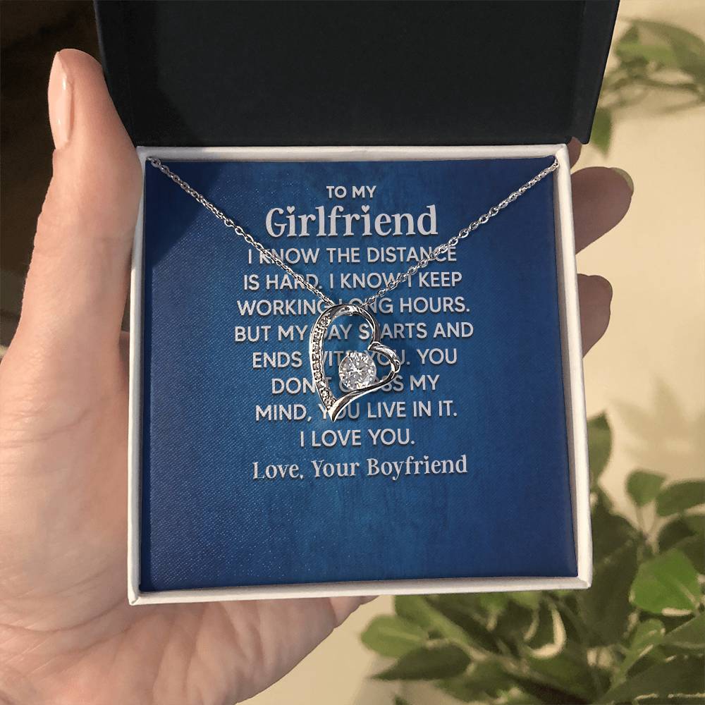 To My Girlfriend - I Know the Distance Is Hard - Forever Love Necklace