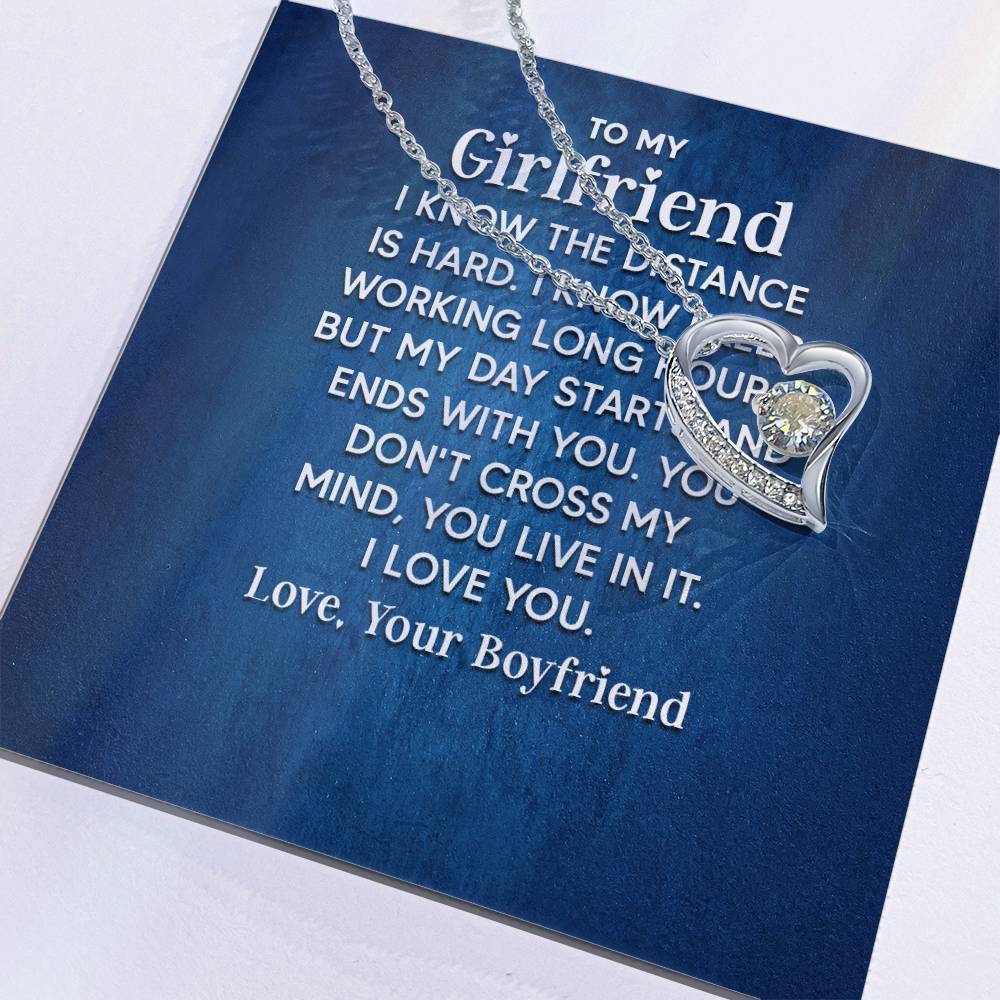 To My Girlfriend - I Know the Distance Is Hard - Forever Love Necklace