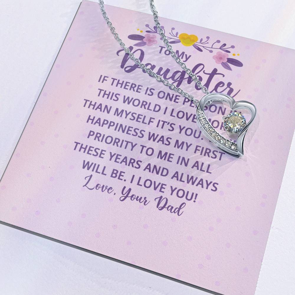 To My Daughter From Dad - If There's a Person I Love More - Forever Love Necklace
