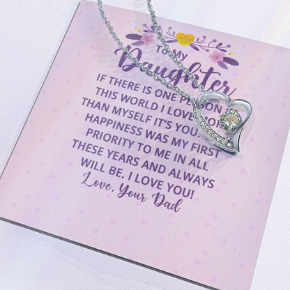 To My Daughter From Dad - If There's a Person I Love More - Forever Love Necklace