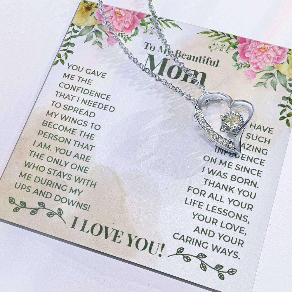 To My Beautiful Mom - Forever Love Necklace