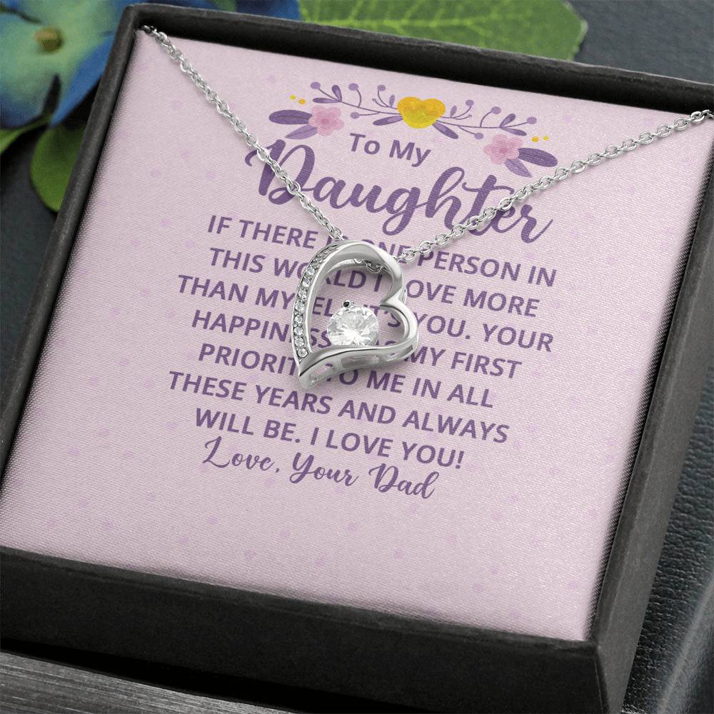 To My Daughter From Dad - If There's a Person I Love More - Forever Love Necklace
