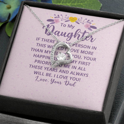 To My Daughter From Dad - If There's a Person I Love More - Forever Love Necklace