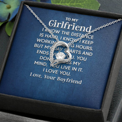 To My Girlfriend - I Know the Distance Is Hard - Forever Love Necklace