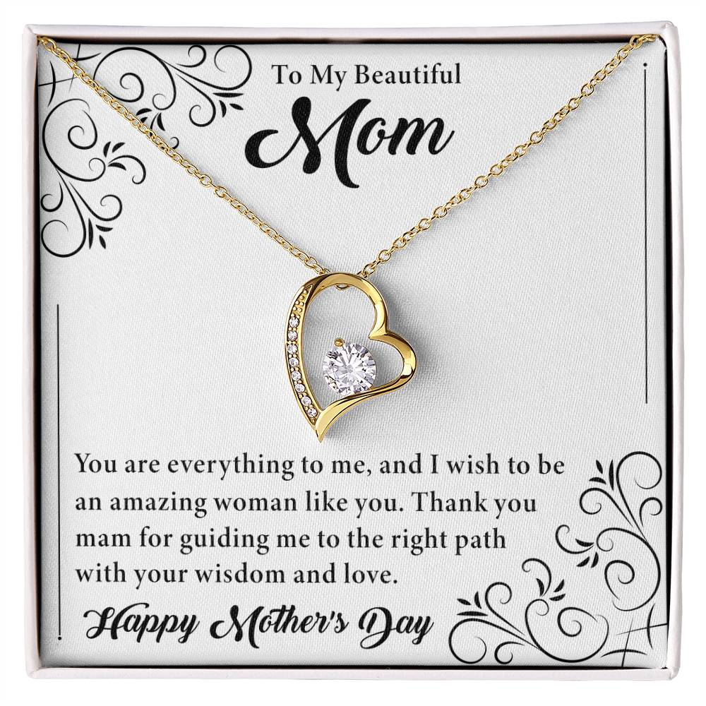 To My Beautiful Mom - Happy Mother's Day - Forever Love Necklace