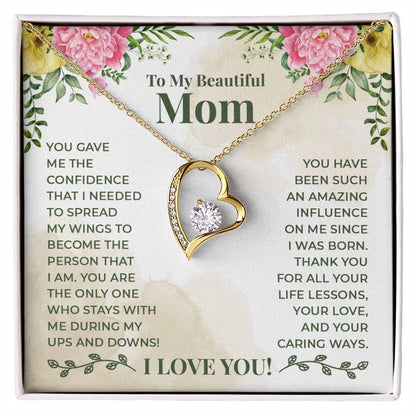 To My Beautiful Mom - Forever Love Necklace